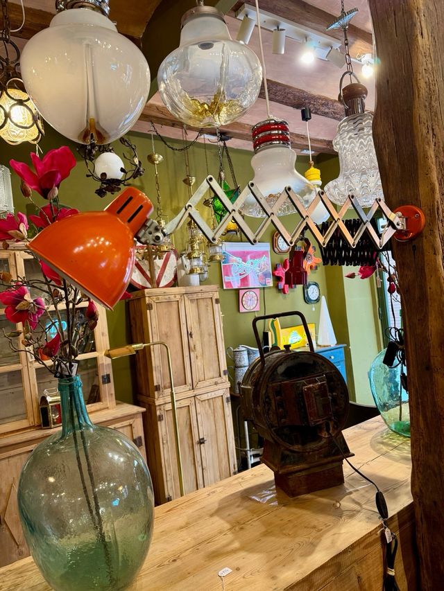 Lámpara Flexo Vintage Años 70 Naranja