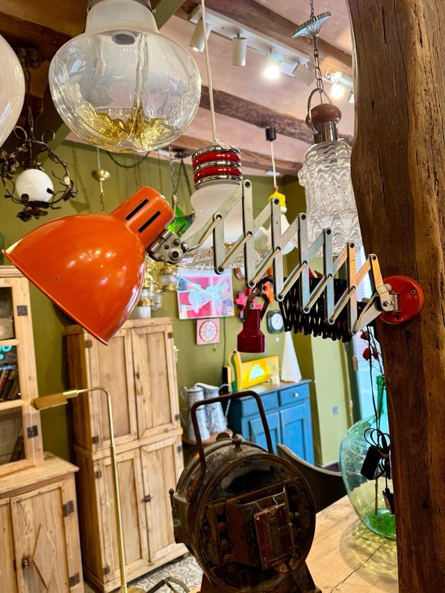 Lámpara Flexo Vintage Años 70 Naranja