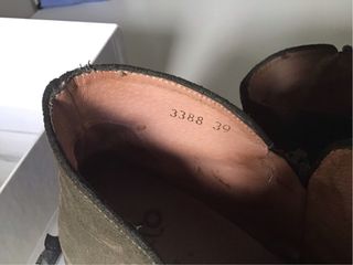 Botines ante nuevos cremallera cuña 39 kaki