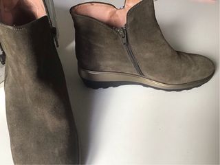 Botines ante nuevos cremallera cuña 39 kaki