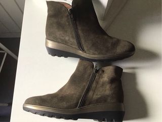 Botines ante nuevos cremallera cuña 39 kaki