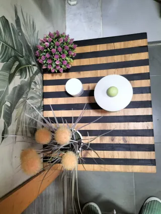 Tavolo organizzatore per bagno, comodino, ecc., in legno massello