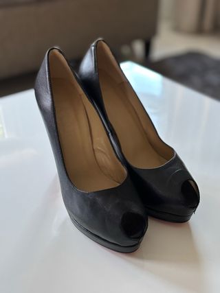 Zapatos Peep Toe Mujer Negros