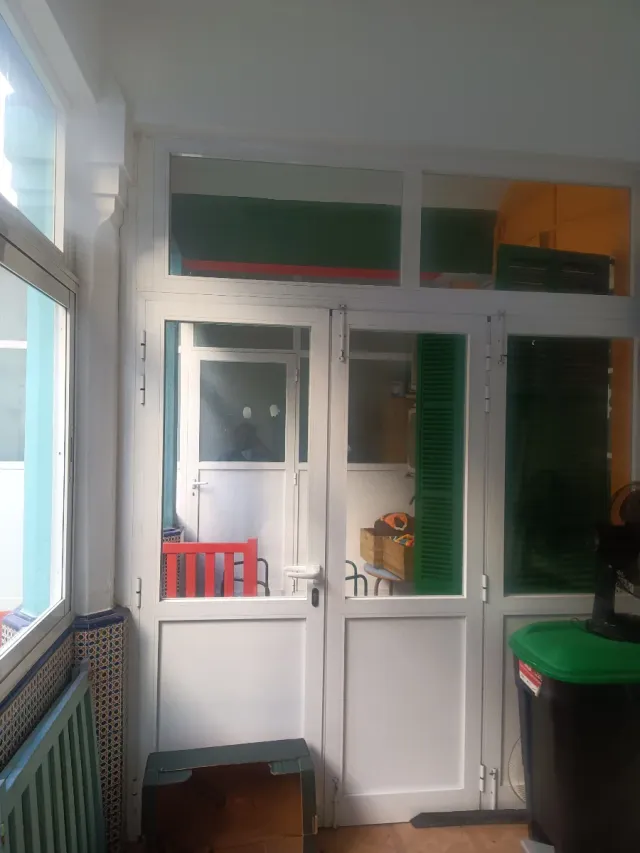 Ventanas cristal y puerta triple