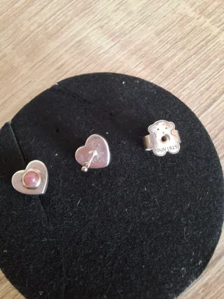 Pendientes Tous Corazón Plata Cerámica Rosa