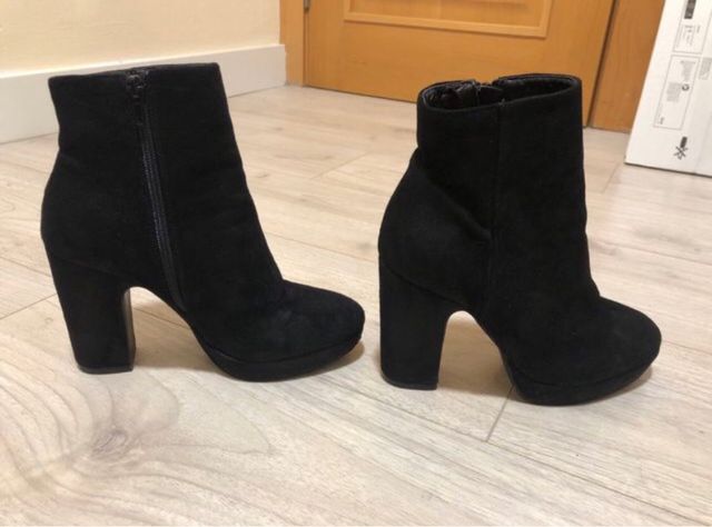 Botines negros tacón plataforma talla 36