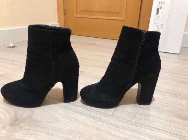 Botines negros tacón plataforma talla 36