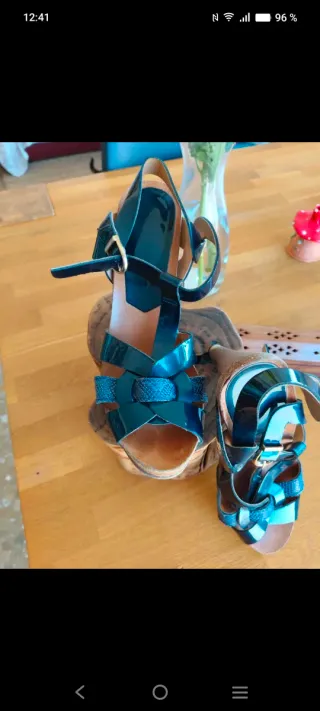 Sandalias Stonefly Tacón Azul/Verde