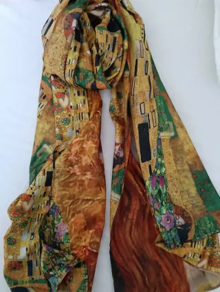 Foulard donna fantasia oro e multicolor