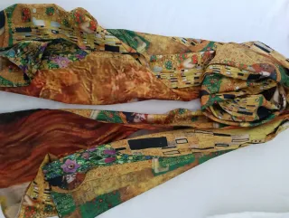 Foulard donna fantasia oro e multicolor