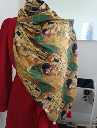 Foulard donna fantasia oro e multicolor
