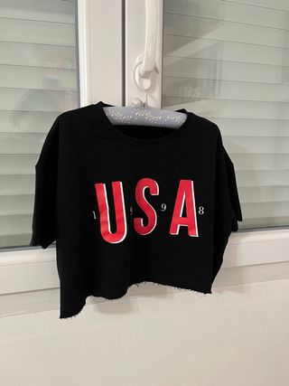 Camiseta Crop Top USA