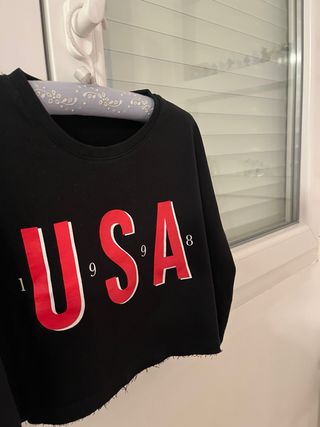 Camiseta Crop Top USA