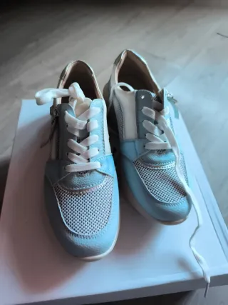 Zapatillas deportivas mujer azul y blanco