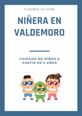 NIÑERA EN VALDEMORO PARA NIÑOS +5 AÑOS