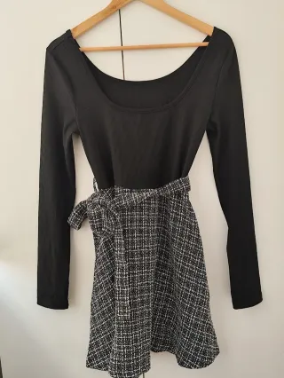 Vestido tweed invierno manga larga