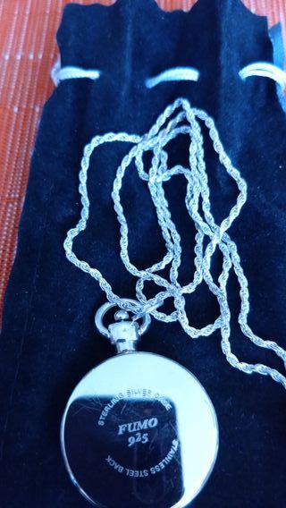 COLGANTE PLATA DE LEY 925% RELOJI FUMO