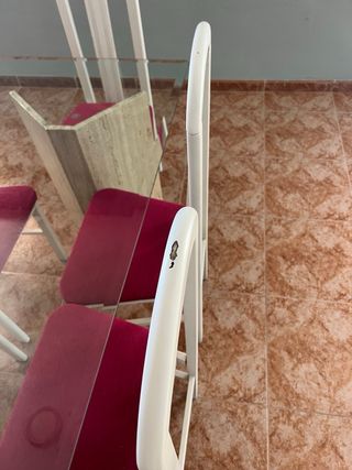 Mesa de comedor cristal y mármol