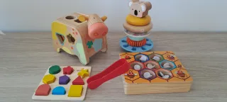 Lote Juguetes Madera: Vaca, Koala, Abejas