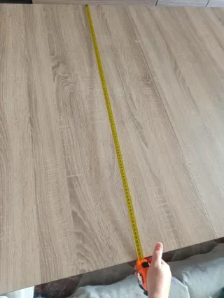 Mesa de comedor elevable madera y cristal