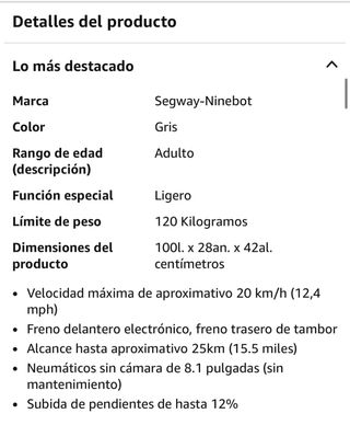Patinete Eléctrico Segway Ninebot Kickscooter E2