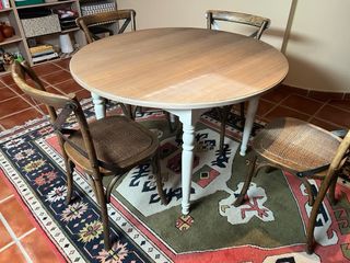 Mesa Comedor Redonda + 4 Sillas Maison du Monde