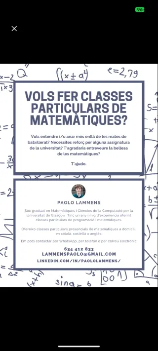 Clases particulares matemáticas/programación