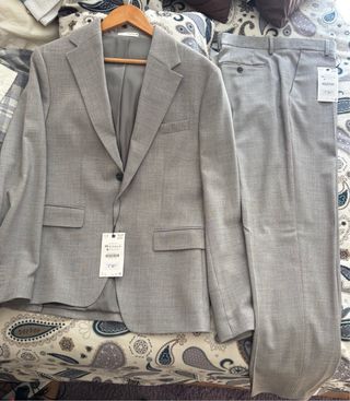 Traje Zara Gris Nuevo Talla M