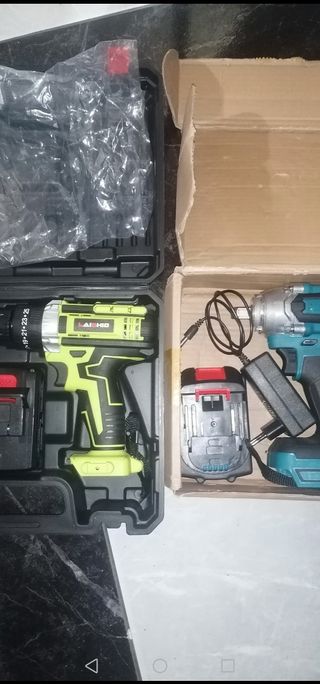 Taladro y pistola de impacto a batería