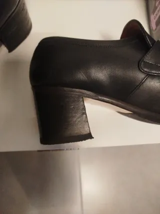 Zapato de piel negro mujer talla 41 tacón 5,5/6cm