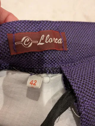 Faldón fallero caballero morado y blanco