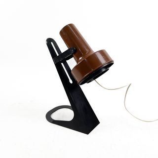 Lámpara Sobremesa Vintage 70s Negra Marrón