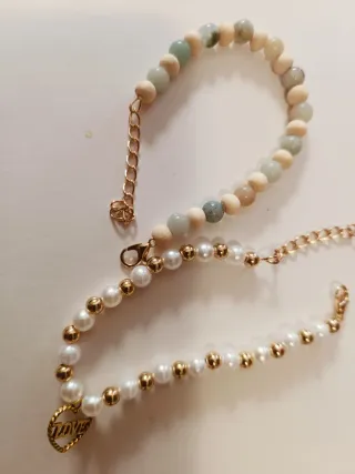 Bracciale perle e cuore LOVE