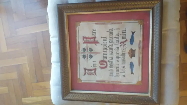 Quadro religioso antigo 30 x 30