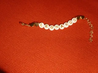 Bracciale con nome LEONARDO oro bianco