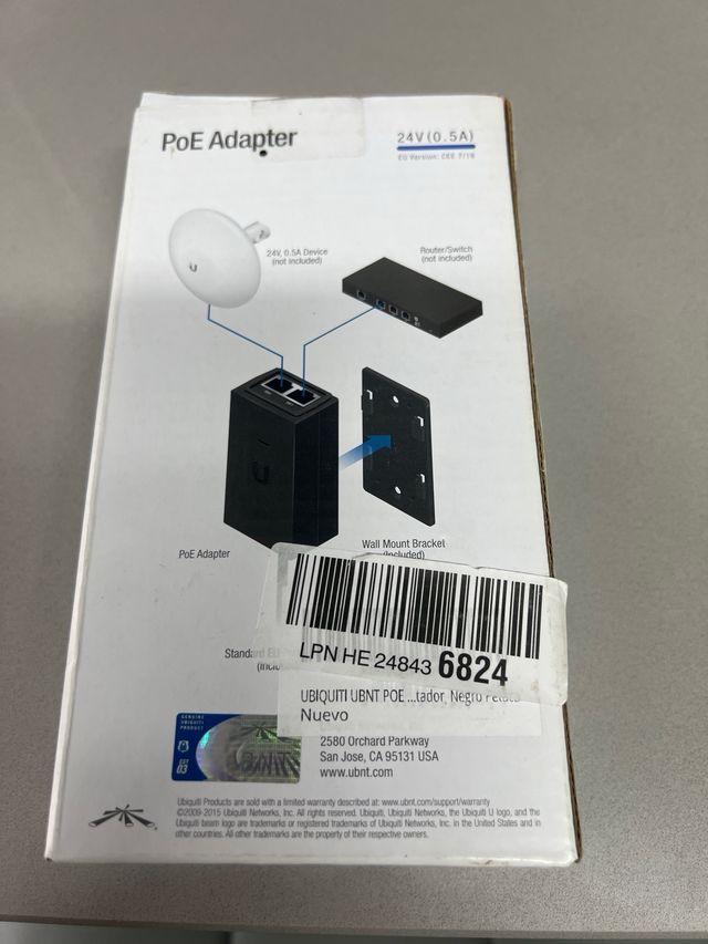 Adaptador PoE Ubiquiti 24V (0,5A)