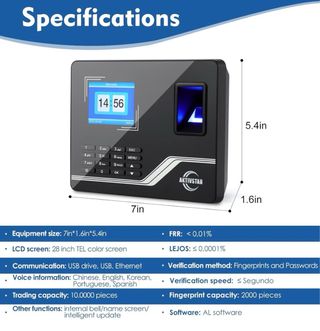 Control Horario Empleados con Huella Dactilar