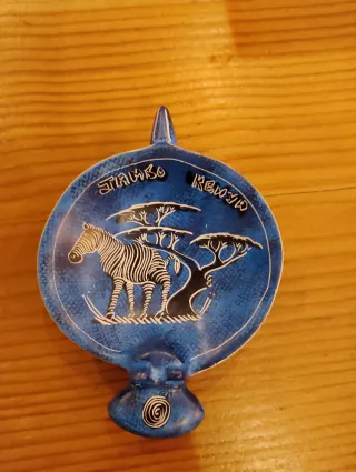 Posacenere  svuota tasche greco blu con zebra e al