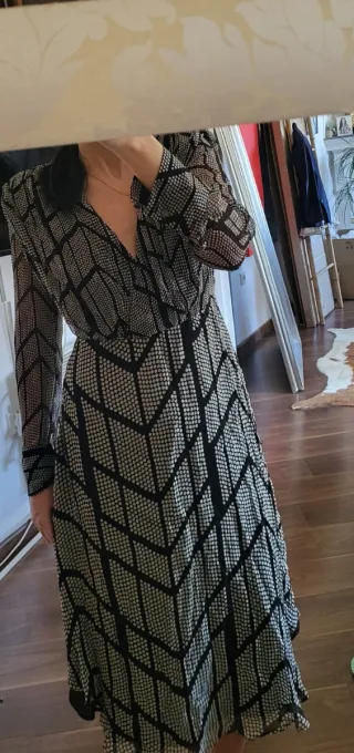 Vestido Massimo Dutti Negro y Blanco