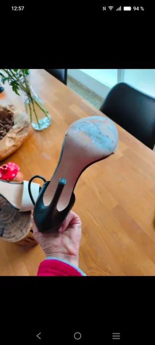 Sandalias Tacón Zara Negras y Blancas