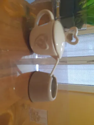 Piccola caffettiera 3 in 1 in porcellana