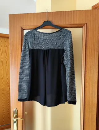 Blusa jersey mujer negro