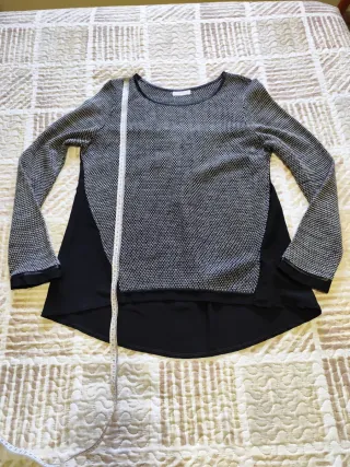 Blusa jersey mujer negro