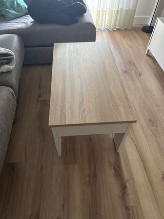 Mesa elevable salón madera y metal