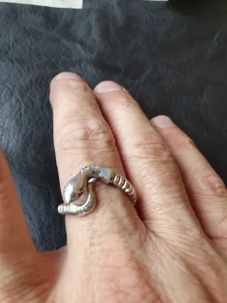 Anillo Plata Maciza Serpiente Único, piedras