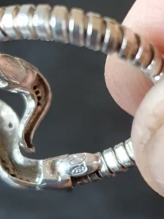 Anillo Plata Maciza Serpiente Único, piedras