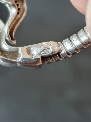 Anillo Plata Maciza Serpiente Único, piedras