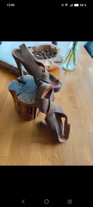 Sandalias Penélope Piel Beige/Marrón