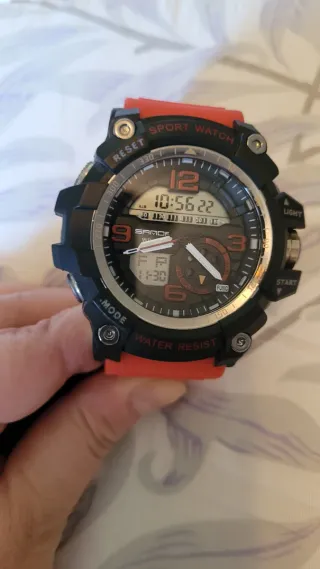 Reloj Deportivo Sanda Negro y Rojo