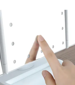 Espejo Maquillaje LED Tri-fold 1X 2X 3X